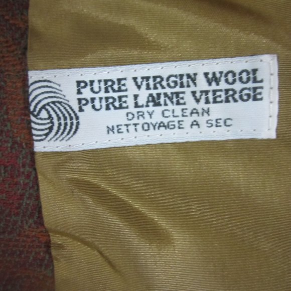 Vtg Aquascutum Womens M Maroon Red Brown Leaf Print 100% Wool Blazer Jacket - Picture 8 of 11